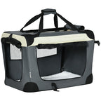PawHut 60cm Foldable Pet Carrier, With Cushion, For Miniature Dogs And Cats - Grey