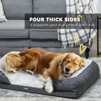 PawHut Calming Dog Bed Pet Mattress W Removable Cover, Anti-Slip Bottom, For Large Dogs, 120L X 80W X 22Hcm - Charcoal Grey