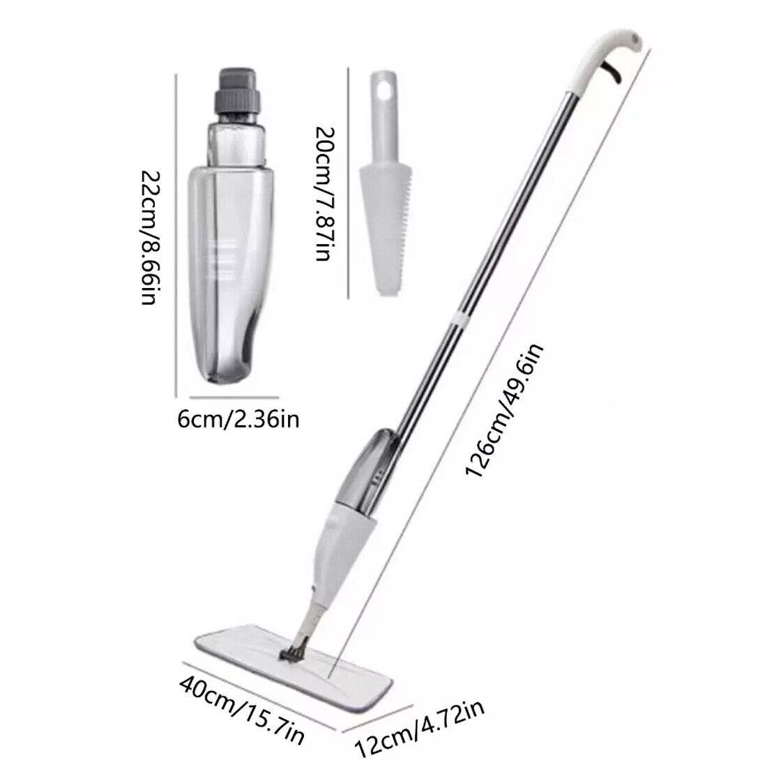 Spray Mop Microfibre Pad Floor Cleaning Mop For All Floor Types Bottle  2 Pads