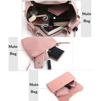 Womens Purse And Handbag 3Pcs Bag Set Tassel Tote Clutch Satchel