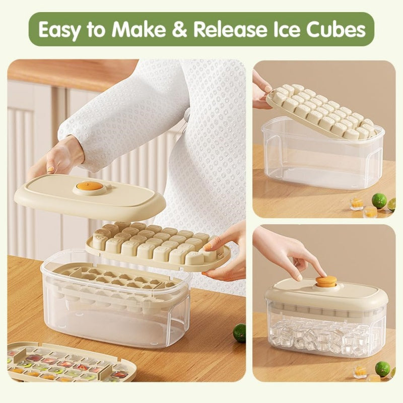 Practical Refrigerator Ice Cubes Tray System Nonslip Base Cocktails Making Tool