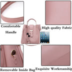 Womens Purse And Handbag 3Pcs Bag Set Tassel Tote Clutch Satchel