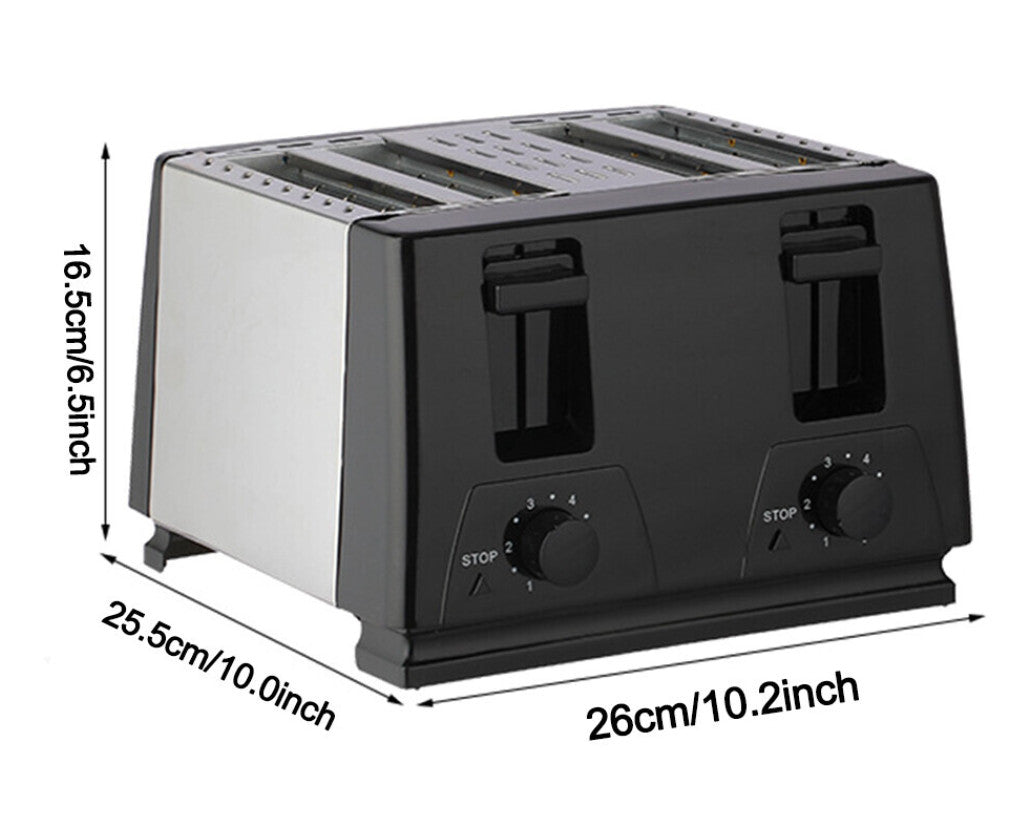 4 Slice Toaster Bread Maker Variable  Defrost Reheat Extra Wide Slot UK
