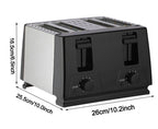 4 Slice Toaster Bread Maker Variable  Defrost Reheat Extra Wide Slot UK