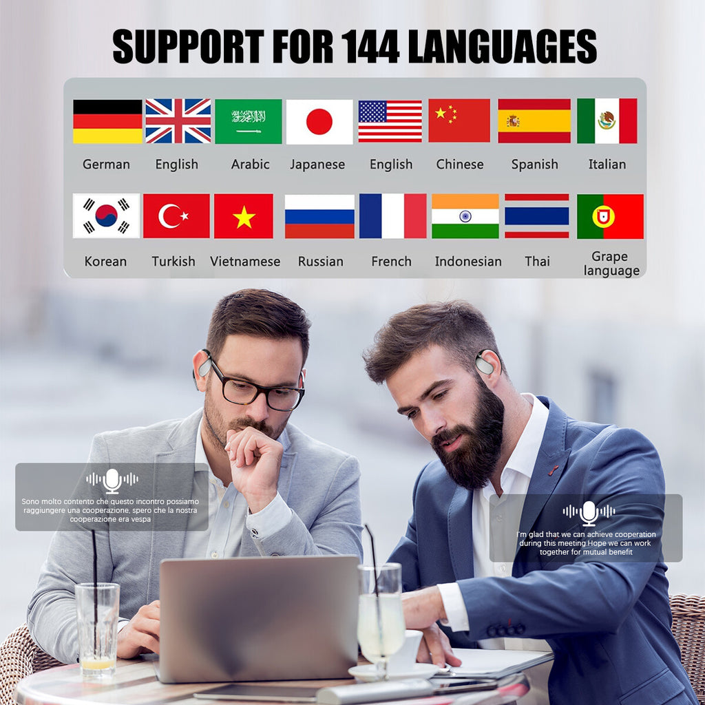 Translator Earbuds 144 Languages Bluetooth Two-Way Real Time Smart Translation