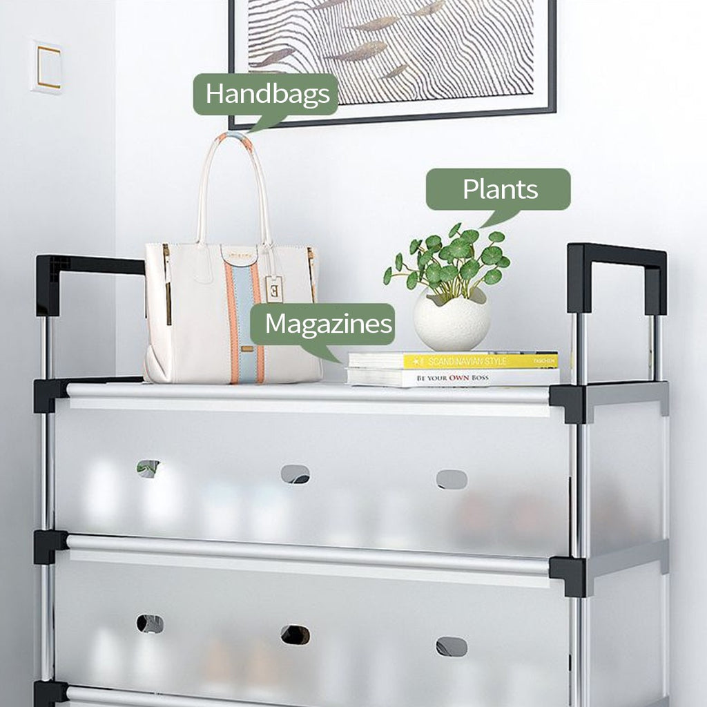 7 Tier Cabinet Storage Organiser Shoe Rack Stand Holder W  Dust-proof Cover
