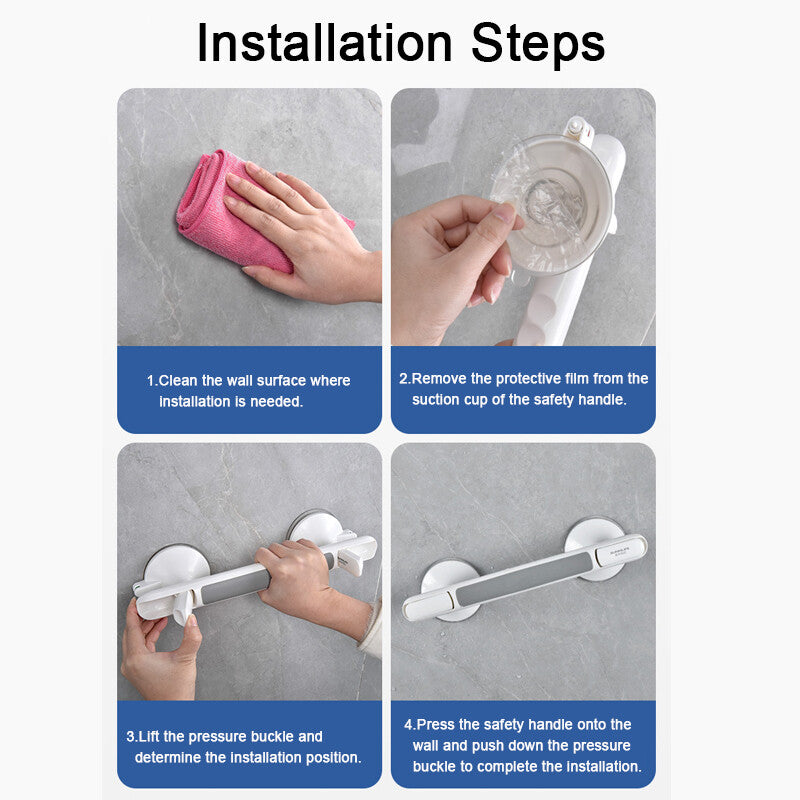 Hand Rail Handle Bar Grip Grab Suction Bath Bathroom Shower