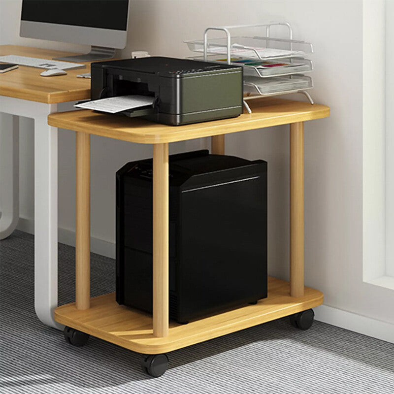 Sofa Side Table 2 Layers Coffee Snack Laptop End Tables With Wheels Home UK-white-60x30x53