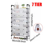 7 Tier Cabinet Storage Organiser Shoe Rack Stand Holder W  Dust-proof Cover