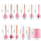 Kitchen Utensil Set 12 PCS Silicone Cooking Tools With Wooden Handle