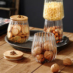 Set Of 3 750ml Airtight Storage Jars With Bamboo Lids