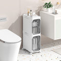 2 Tiers Slim Narrow Storage Cabinet Drawer Bathroom Bedroom