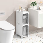 2 Tiers Slim Narrow Storage Cabinet Drawer Bathroom Bedroom