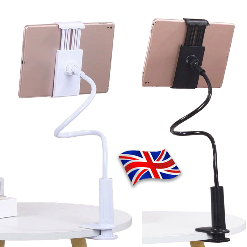 For IPad Tablet, Phones, Desktop Bed Flexible Long Arms Lazy Stand Clip Holder---Black