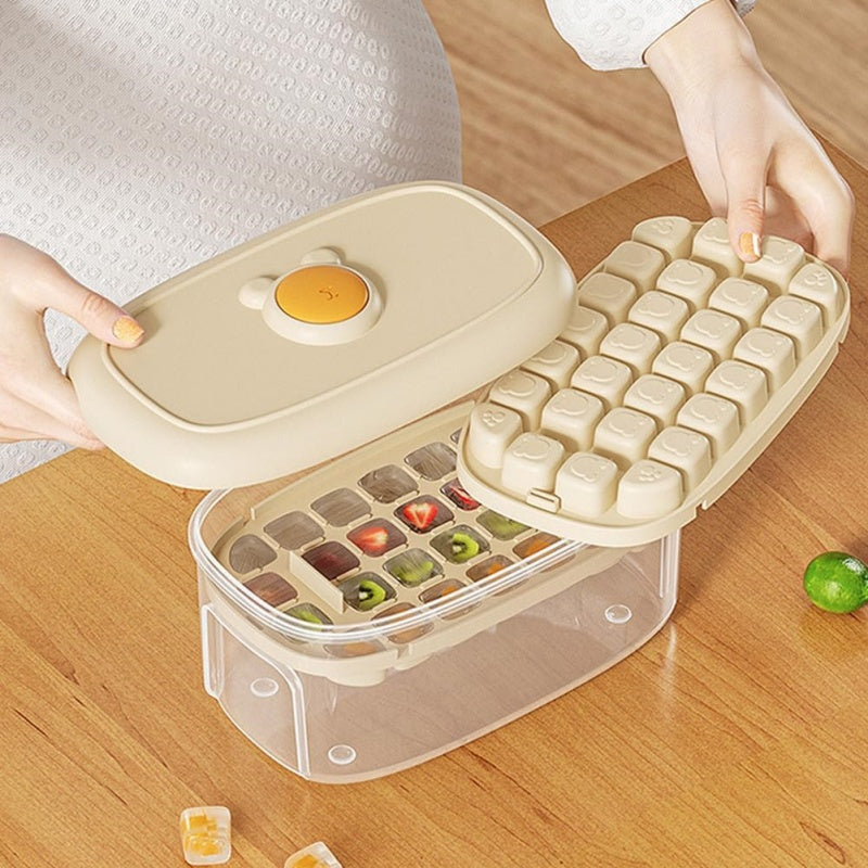 Practical Refrigerator Ice Cubes Tray System Nonslip Base Cocktails Making Tool
