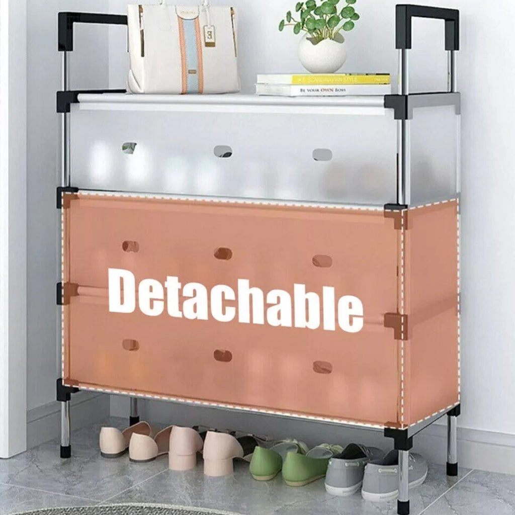 7 Tier Cabinet Storage Organiser Shoe Rack Stand Holder W  Dust-proof Cover