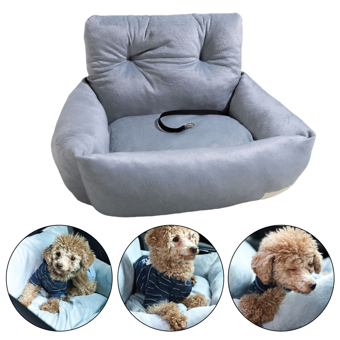 Travel Dog Bed Soft Washable Pet Puppy Cat Car Seat Cushion Comfort Protector--COLOR  Gray-SIZE  55x40x30
