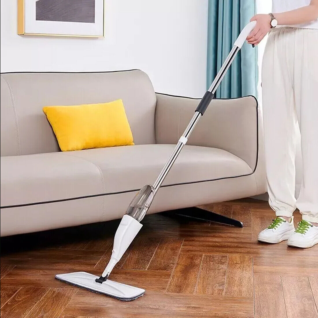 Spray Mop Microfibre Pad Floor Cleaning Mop For All Floor Types Bottle  2 Pads