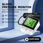 Blood Pressure Monitor Digital Automatic Blood Pressure Machine For Home Use With Large LCD Display - Upper Arm BP Monitor Meter With Cuff & Smart Save Feature  White  Plus Zero Contact Door Opener