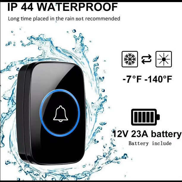10 0 0ft Wireless Door Bells Waterproof Long Range Battery Home Cordless Doorbell