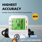 Blood Pressure Monitor Digital Automatic Blood Pressure Machine For Home Use With Large LCD Display - Upper Arm BP Monitor Meter With Cuff & Smart Save Feature  White  Plus Zero Contact Door Opener