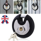 70 Mm Stainless Steel Heavy Duty Round Disc Padlock Secure Door Lock With Keys