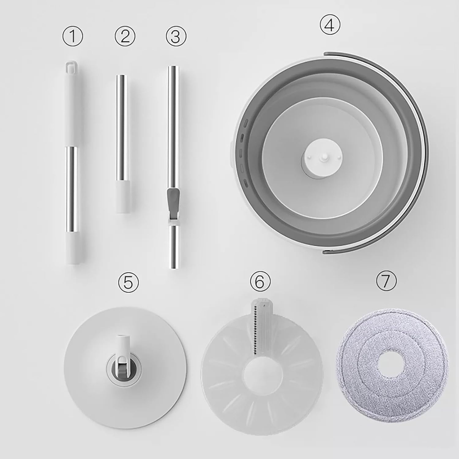 Flexible Spin Mop With Bucket Deluxe System Floor Cleaning  Mop Self Separation