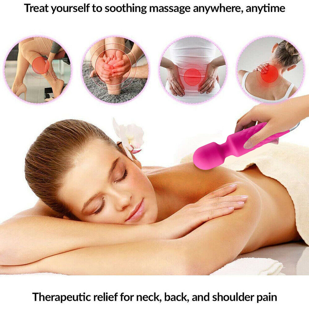 Magic Massage Wand Muscle Relaxation Massager Stick 20 Speed Vibrating Full Body Therapy Motor USB Rechargeable