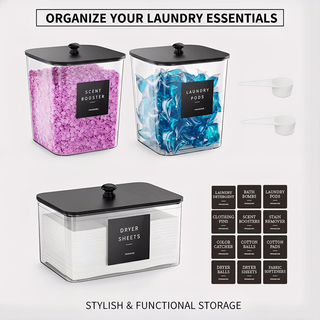 Detergent Powder Storage Box Clear Washing Powder Container