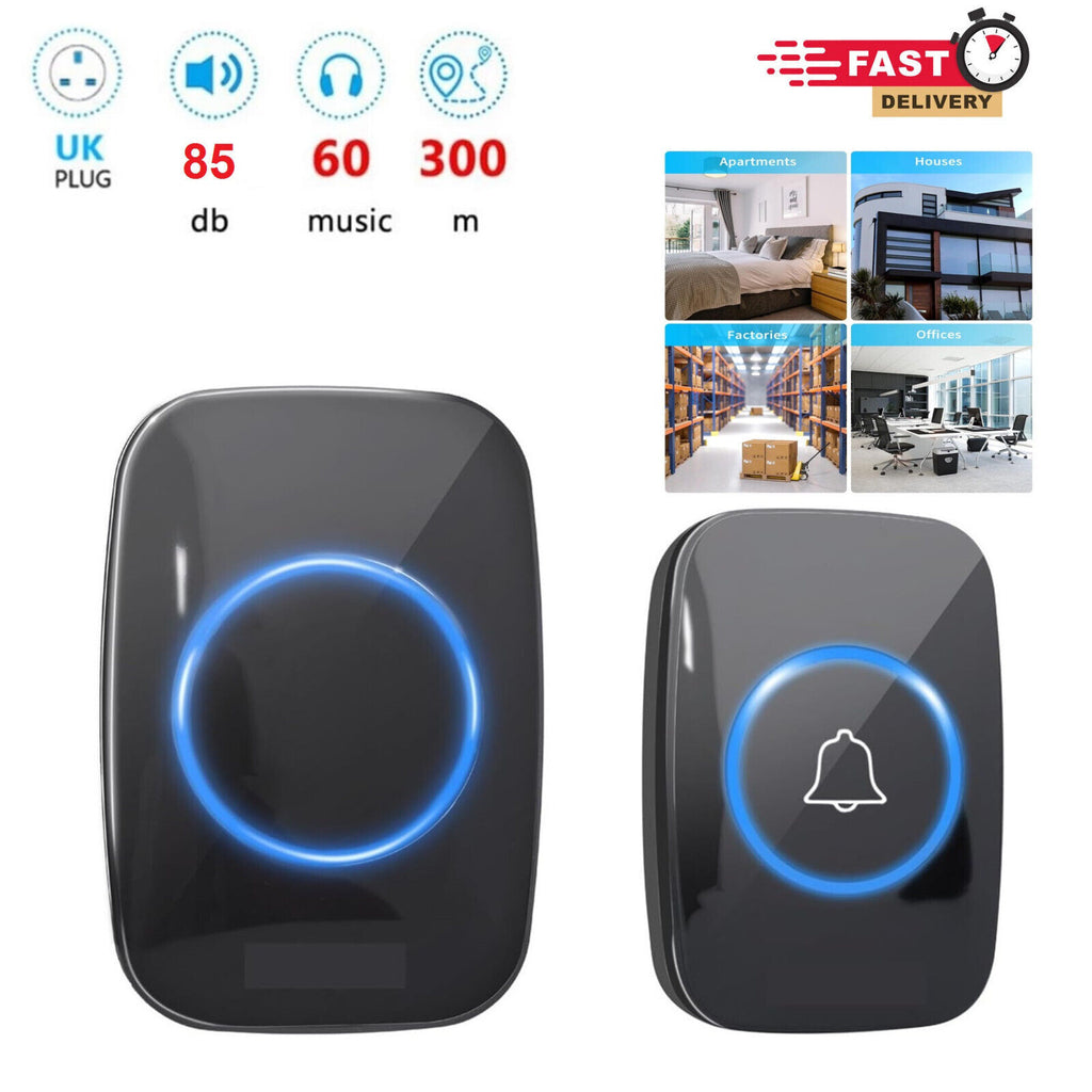 10 0 0ft Wireless Door Bells Waterproof Long Range Battery Home Cordless Doorbell
