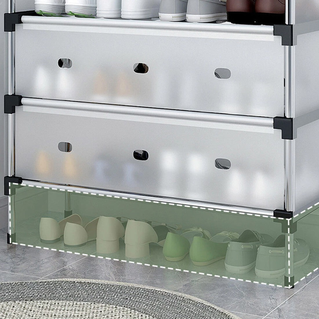 7 Tier Cabinet Storage Organiser Shoe Rack Stand Holder W  Dust-proof Cover