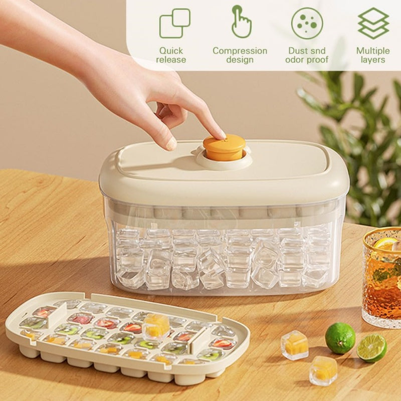 Practical Refrigerator Ice Cubes Tray System Nonslip Base Cocktails Making Tool