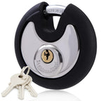 70 Mm Stainless Steel Heavy Duty Round Disc Padlock Secure Door Lock With Keys