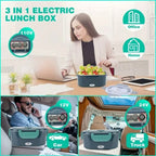 Electric Heated Lunch Box Portable Food Warmer Lunch Bento Box 12V 24V UK Plug