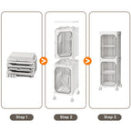 2 Tiers Slim Narrow Storage Cabinet Drawer Bathroom Bedroom
