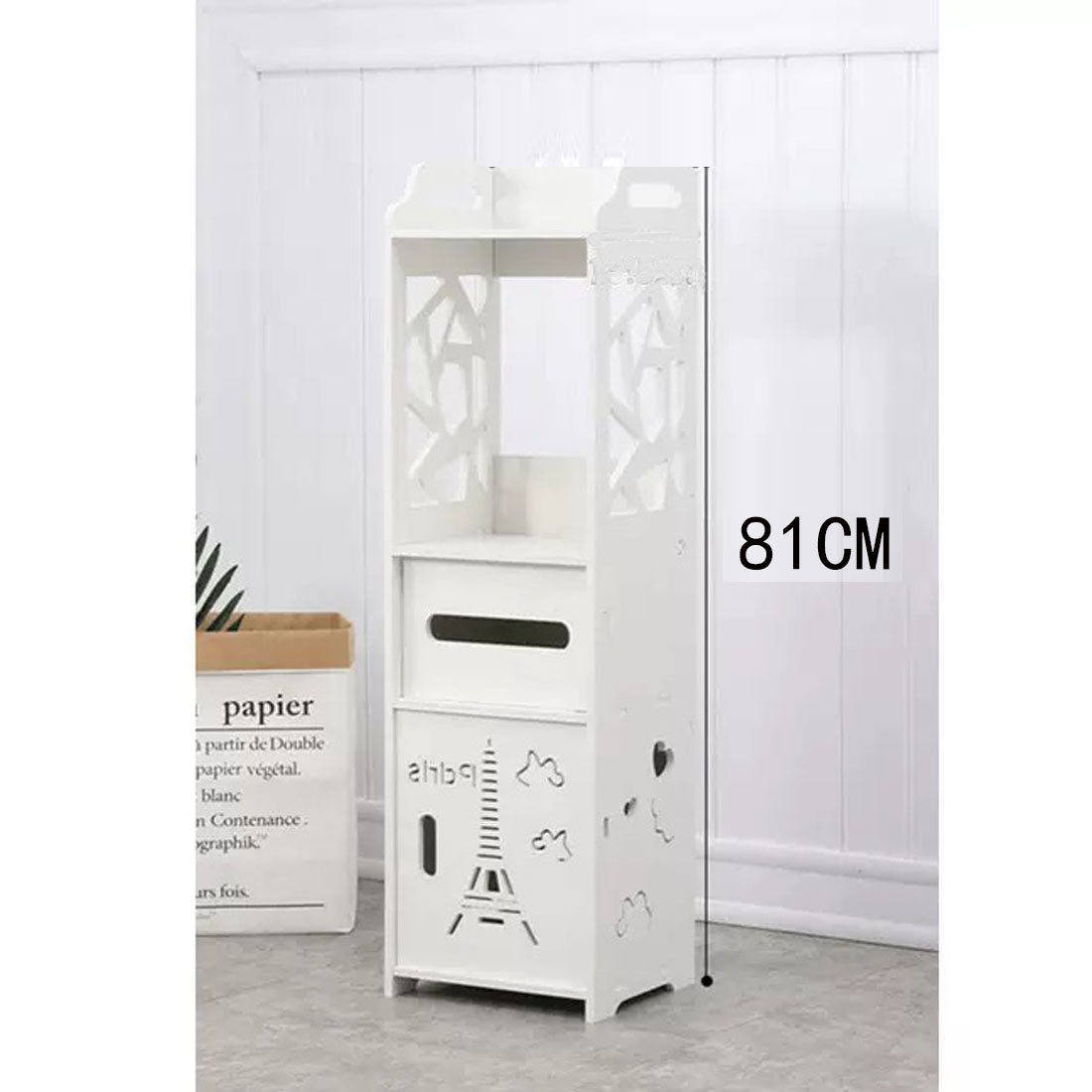 NEW Bathroom Storage Waterproof Cabinet With Paper Drawer Tall