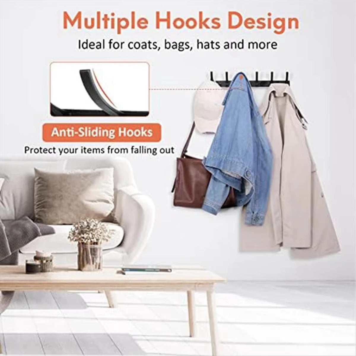 1pc Wall Mount Coat Rack - Thickened Clothe Hook. Bathroom Sticky Hook & Towel Clothe Wall Hanger. Iron Crafts For Wall Hanging.