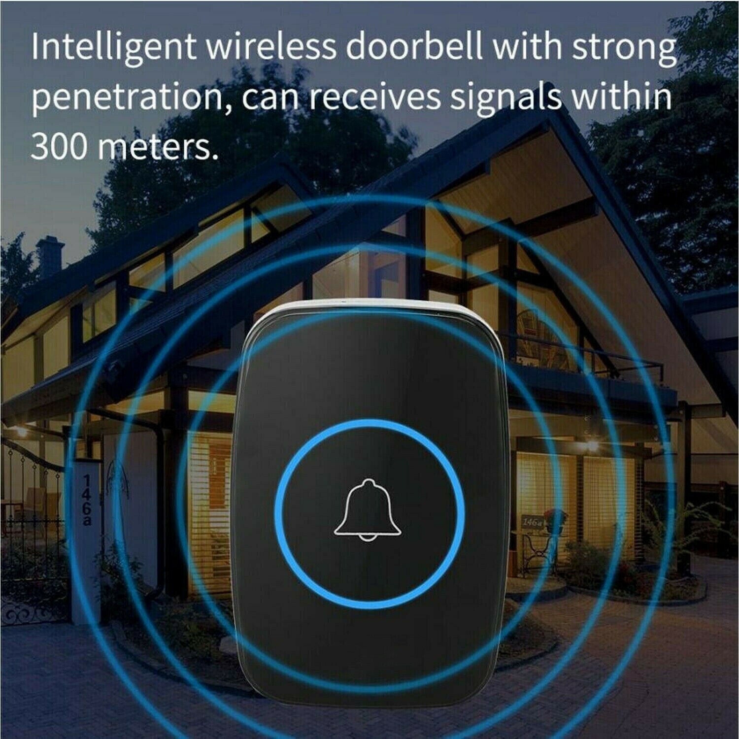 10 0 0ft Wireless Door Bells Waterproof Long Range Battery Home Cordless Doorbell