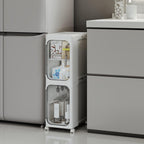 2 Tiers Slim Narrow Storage Cabinet Drawer Bathroom Bedroom