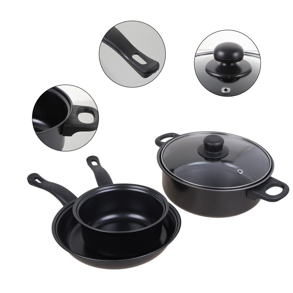 13pcs Cookware Set Pan Pot Non Stick Saucepans Frying Pan Cookware Set Glass Lid