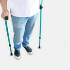 1X Height Adults Foldable Heavy Duty Walking Forearm Crutch Stick Aluminum Alloy
