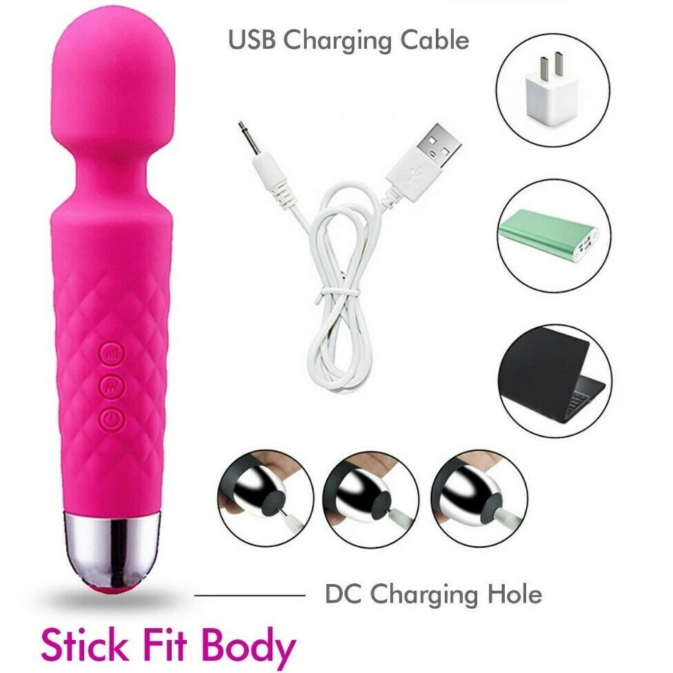 Magic Massage Wand Muscle Relaxation Massager Stick 20 Speed Vibrating Full Body Therapy Motor USB Rechargeable