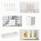 Wall Mounted Pegboard Storage Tools Peg Board Set Organiser Shelves Hole Plate