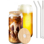 2pcs Glass Cups Set  Cups With Lids And Straw  Cleaning Brush 500ml