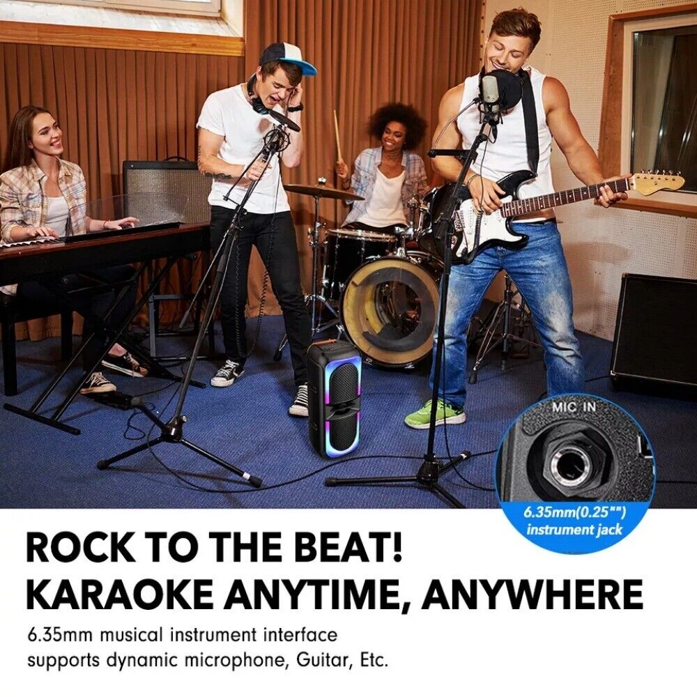 High Bass TWS Wireless Bluetooth Speakers Portable Subwoofer Outdoor Party RGB
