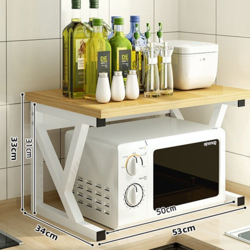 2 Tier Microwave Oven Rack Stand Storage Holder Kitchen Corner Shelf Black