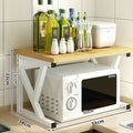 2 Tier Microwave Oven Rack Stand Storage Holder Kitchen Corner Shelf Black