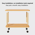Sofa Side Table 2 Layers Coffee Snack Laptop End Tables With Wheels Home UK-white-60x30x53