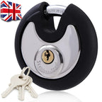 70 Mm Stainless Steel Heavy Duty Round Disc Padlock Secure Door Lock With Keys