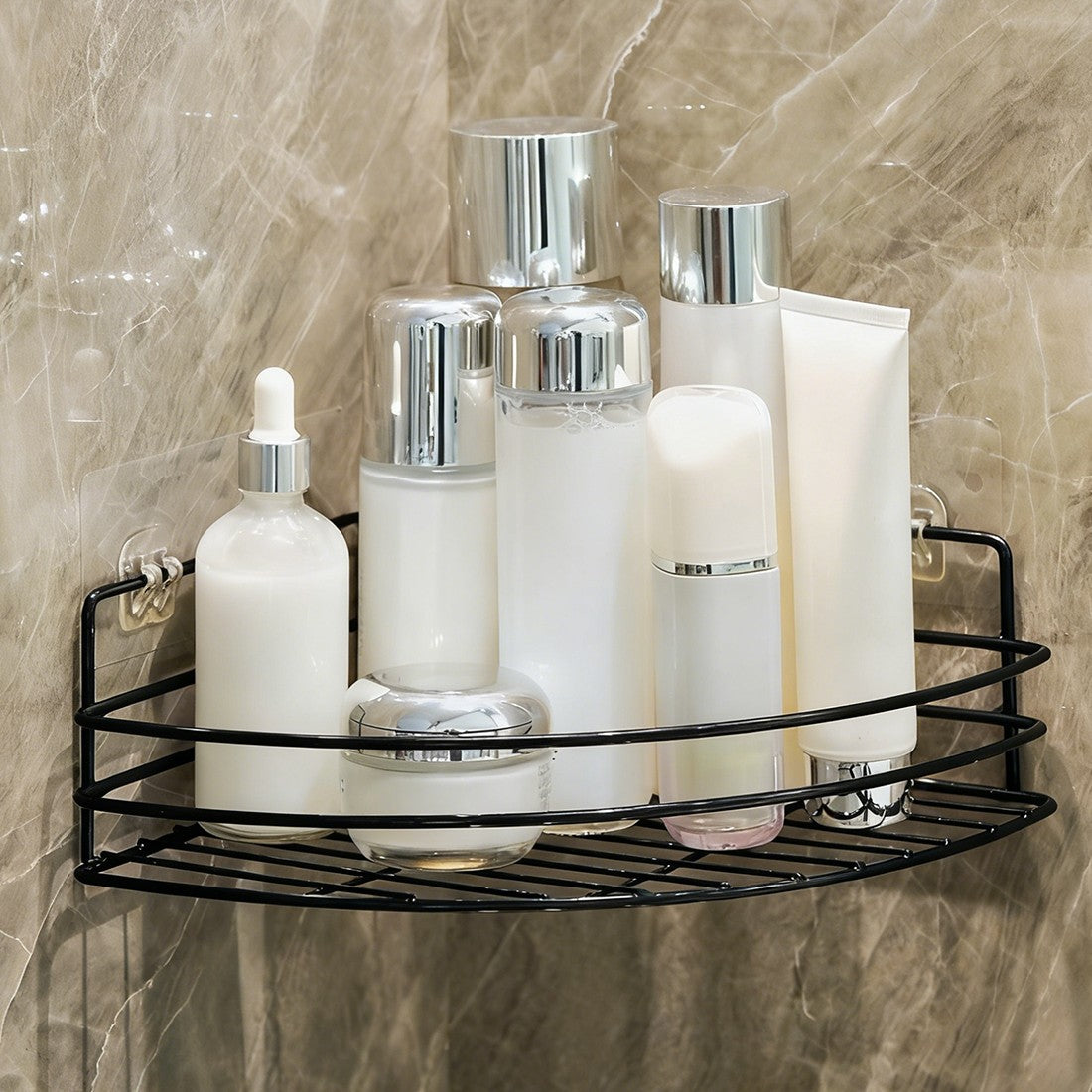 2PCS Corner Shower Rack Shelf Bathroom Storage Organiser Basket Tidy Shelf UK